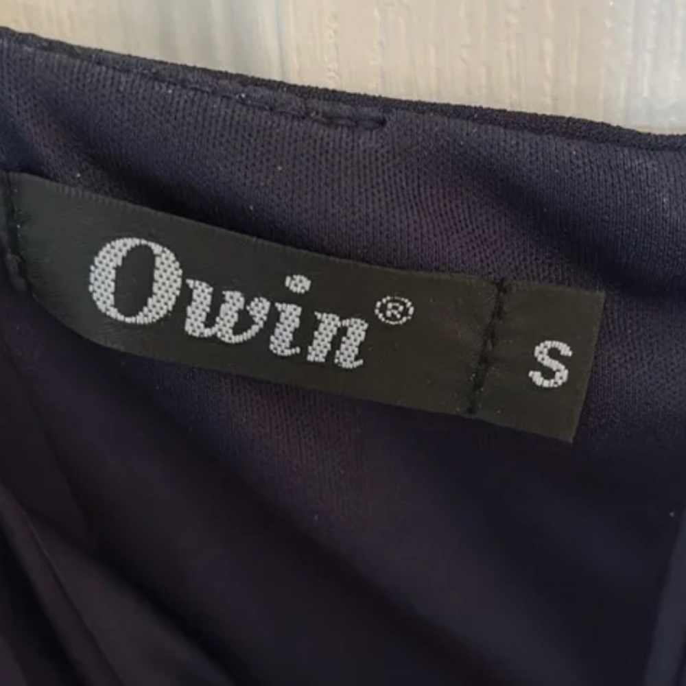 Elegant navy one shoulder midi dress size small - Picture 3 of 7